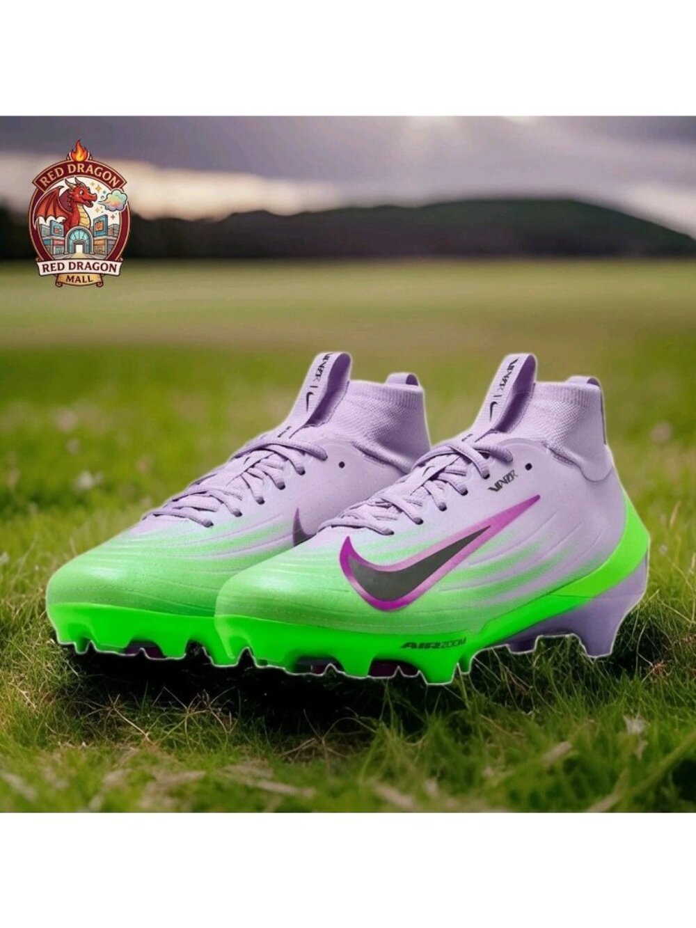 Nike Vapor Pro 1 Football Cleats Green Purple IB8250-500 - Men's Size 10.5